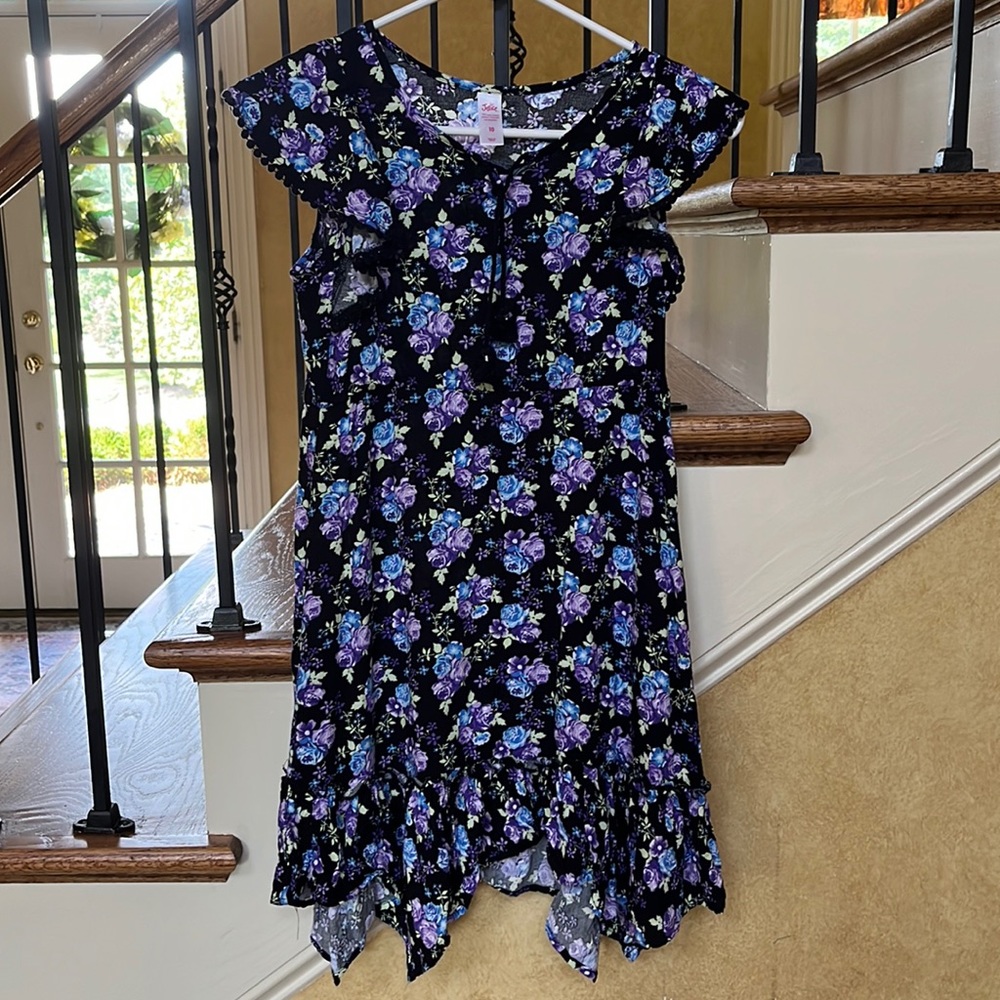 Justice Size 10 Black Floral Dress